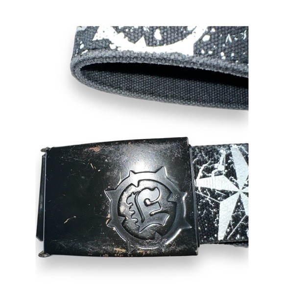 y2k Skater Belts Volcom Empyre Black Web Belts Snowboard Pants Belt Skull Grunge - Picture 15 of 16